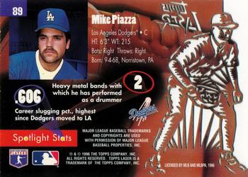 1996 Topps Laser #89 Mike Piazza Back