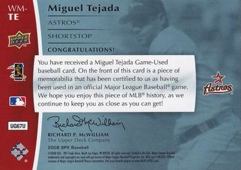 2008 SPx - Winning Materials Position 75 #WM-TE Miguel Tejada Back
