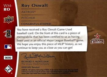2008 SPx - Winning Materials SPx - 150 #WM-RO Roy Oswalt Back
