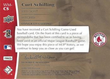 2008 SPx - Winning Materials SPx - Die Cut 150 #WM-CS Curt Schilling Back