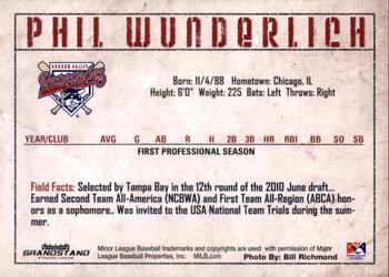 2010 Grandstand Hudson Valley Renegades #NNO Phil Wunderlich Back