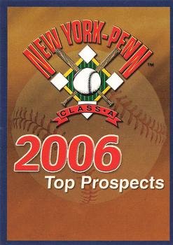 2006 Choice New York-Penn League Top Prospects #NNO Checklist Front
