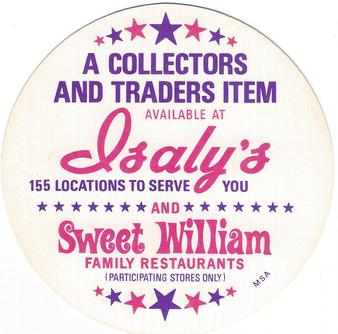 1976 Isaly's/Sweet William Discs #NNO Carlton Fisk Back