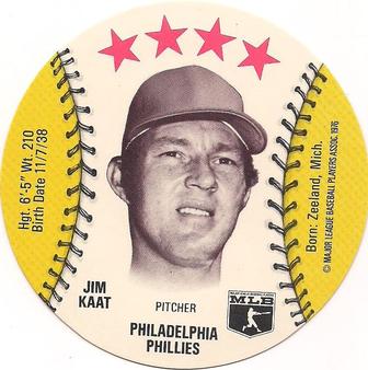 1976 Isaly's/Sweet William Discs #NNO Jim Kaat Front