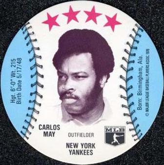 1976 Isaly's/Sweet William Discs #NNO Carlos May Front