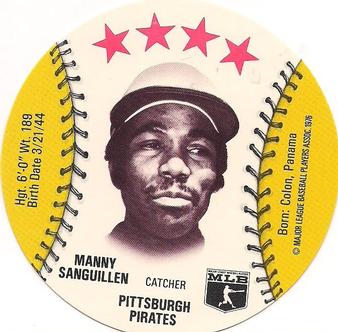 1976 Isaly's/Sweet William Discs #NNO Manny Sanguillen Front