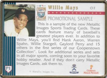 1993 Metallic Impressions Cooperstown Collection #P1 Willie Mays Back