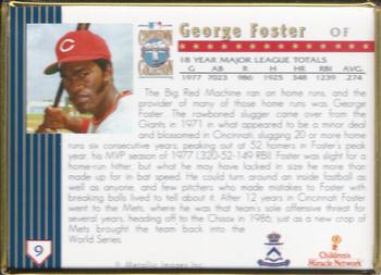 1993 Metallic Impressions Cooperstown Collection #9 George Foster Back