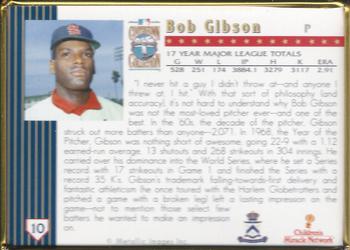 1993 Metallic Impressions Cooperstown Collection #10 Bob Gibson Back