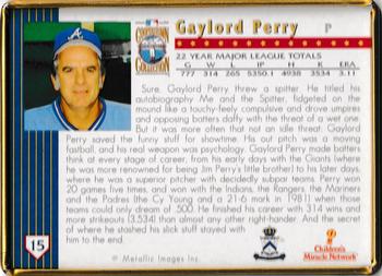 1993 Metallic Impressions Cooperstown Collection #15 Gaylord Perry Back