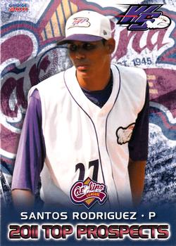 2011 Choice Carolina League Top Prospect 30 #14 Santos Rodriguez Front