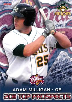 2011 Choice Carolina League Top Prospect 30 #29 Adam Milligan Front