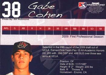 2009 Grandstand Hudson Valley Renegades #10 Gabe Cohen Back