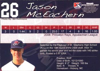 2009 Grandstand Hudson Valley Renegades #23 Jason McEachern Back