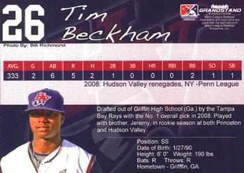 2009 Grandstand Hudson Valley Renegades #4 Tim Beckham Back