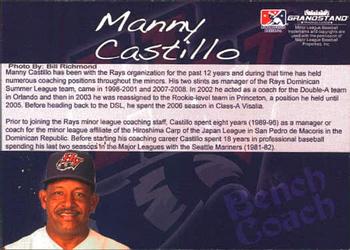 2009 Grandstand Hudson Valley Renegades #7 Manny Castillo Back