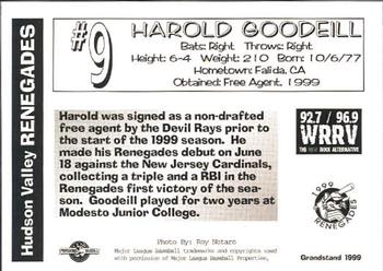 1999 Grandstand Hudson Valley Renegades #NNO Harold Goodeill Back