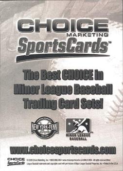 2009 Choice New York-Penn League Top Prospects #NNO Ad Card Back