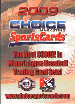 2009 Choice New York-Penn League Top Prospects #NNO Ad Card Front
