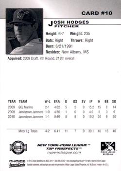 2010 Choice New York-Penn League Top Prospects #10 Josh Hodges Back
