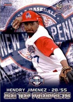 2011 Choice New York-Penn League Top Prospects #07 Hendry Jimenez Front