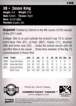2011 Choice New York-Penn League Top Prospects #08 Jason King Back