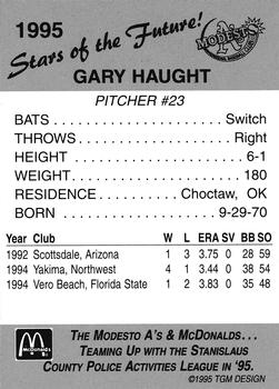 1995 Modesto A's #NNO Gary Haught Back