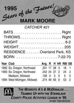 1995 Modesto A's #NNO Mark Moore Back