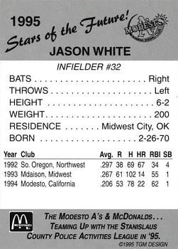 1995 Modesto A's #NNO Jason White Back