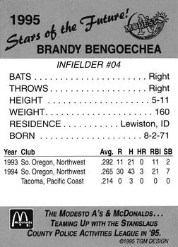 1995 Modesto A's #NNO Brandy Bengoechea Back