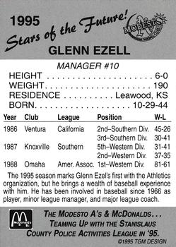 1995 Modesto A's #NNO Glenn Ezell Back