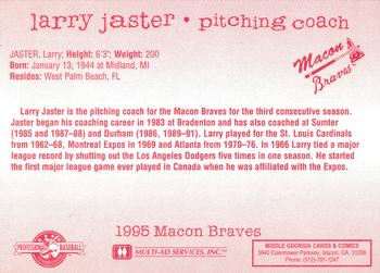 1995 Multi-Ad Macon Braves #NNO Larry Jaster Back