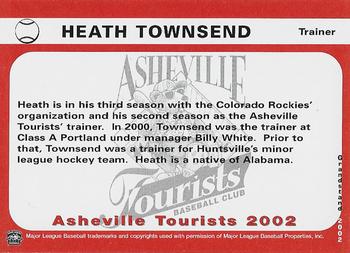 2002 Grandstand Asheville Tourists #NNO Heath Townsend Back