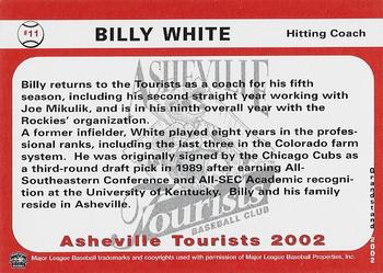 2002 Grandstand Asheville Tourists #NNO Billy White Back