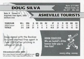 2004 Grandstand Asheville Tourists #NNO Doug Silva Back