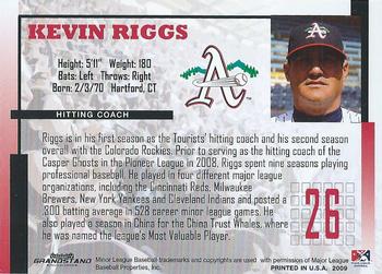 2009 Grandstand Asheville Tourists #NNO Kevin Riggs Back