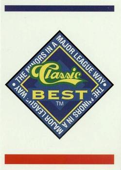 1993 Classic Best Asheville Tourists #29 Title Card Front