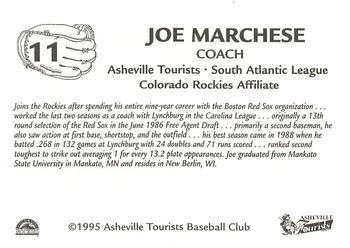 1995 Asheville Tourists #NNO Joe Marchese Back
