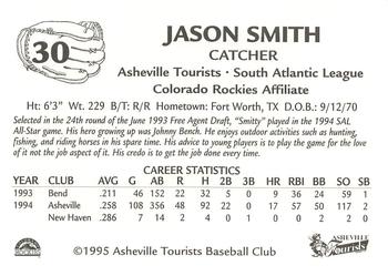 1995 Asheville Tourists #NNO Jason Smith Back
