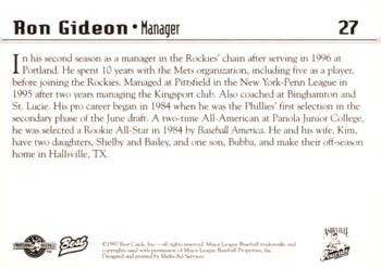 1997 Best Asheville Tourists #27 Ron Gideon Back