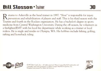 1997 Best Asheville Tourists #30 Bill Slosson Back