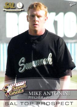 2008 MultiAd South Atlantic League Top Prospects #2 Mike Antonini Front