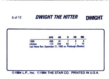 1988 Star Dwight Gooden (Blue) #5 Dwight Gooden Back