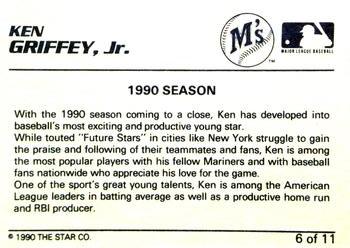 1990 Star Ken Griffey Jr. Yellow #6 Ken Griffey Jr. Back