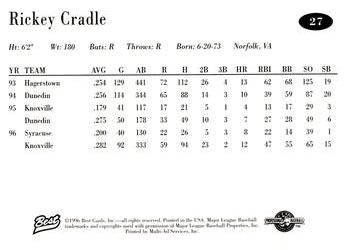 1996 Best AA All-Stars #27 Rickey Cradle Back