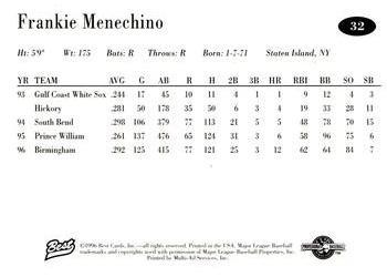 1996 Best AA All-Stars #32 Frank Menechino Back