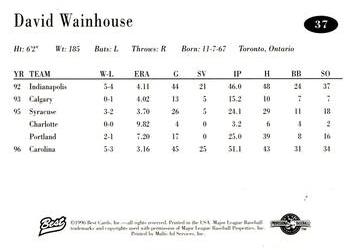 1996 Best AA All-Stars #37 Dave Wainhouse Back