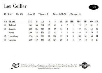 1996 Best AA All-Stars #38 Lou Collier Back