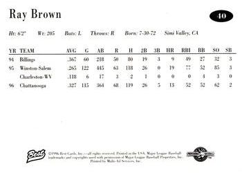 1996 Best AA All-Stars #40 Ray Brown Back