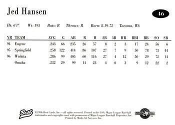 1996 Best AA All-Stars #46 Jed Hansen Back
